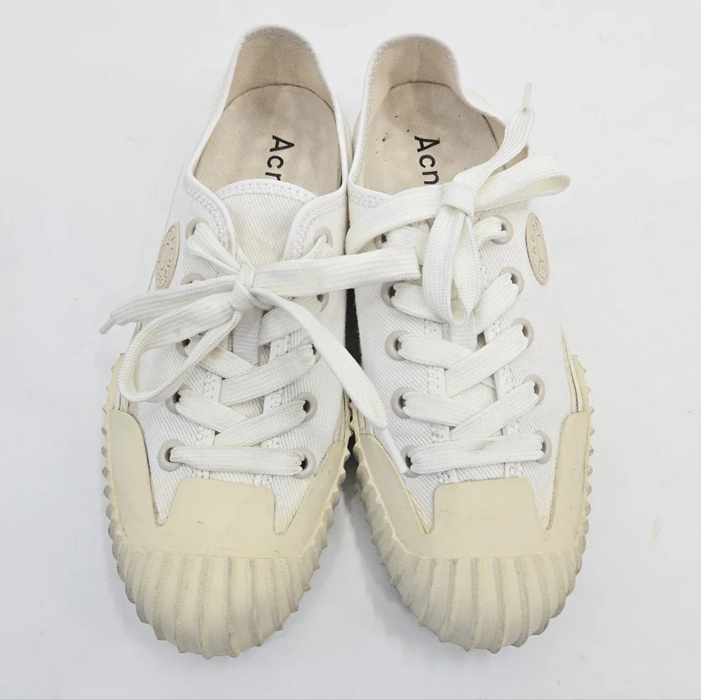 Acne‎ Studios Sneakers Brady Cream Cotton Canvas - Picture 3 of 15